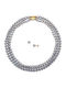 Margaritari Set with Necklace & Earrings from Gold 14K with Pearls
