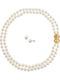 Margaritari Set with Necklace & Earrings from Gold 18K with Stones and Pearls