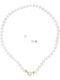 Margaritari Set with Necklace & Earrings from Gold 14K with Stones and Pearls