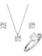 Verorama Set with Necklace , Earrings & Ring from Silver with Stones