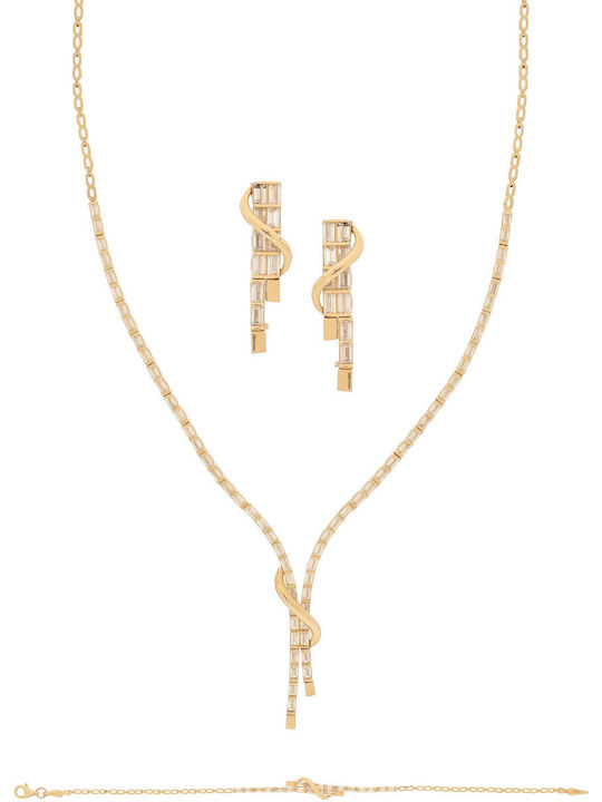 Vitopoulos Set with Necklace , Earrings & Bracelet from Gold 14K
