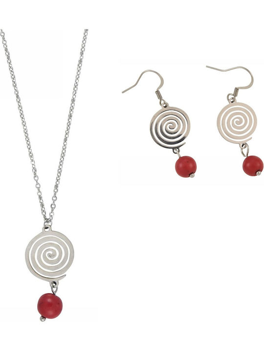Tatu Moyo Set with Necklace & Earrings from Sil...