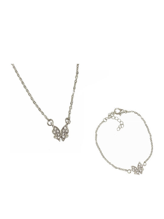 Tatu Moyo Set with Necklace & Bracelet from Silver Gold Plated
