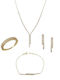 Set mit Halskette , Ohrringe & Ring aus Gold 14K