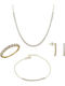 Set mit Halskette , Ohrringe & Ring aus Gold 14K