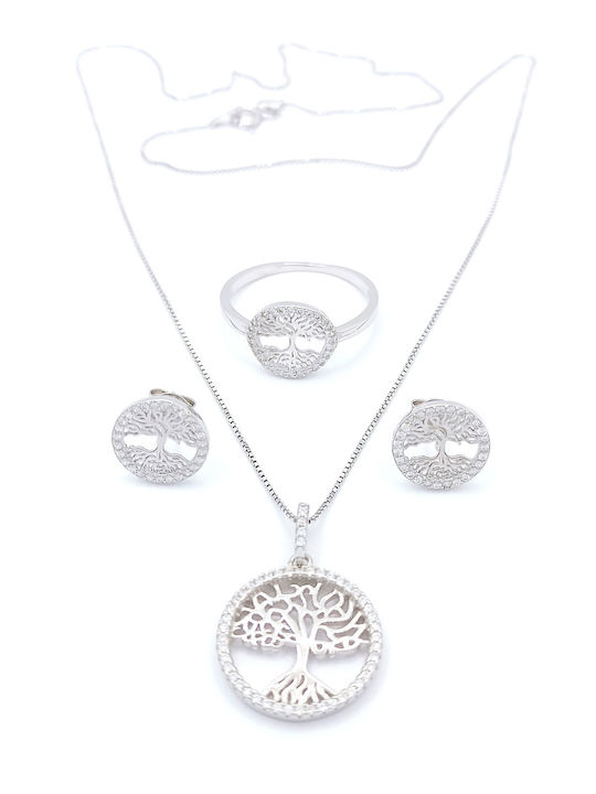 PS Silver Silver Set Ring , Pendant & Necklace with Stones