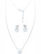 PS Silver Silver Set Necklace & Earrings with Stones