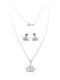 PS Silver Set mit Halskette & Ohrringe aus Silber mit Steinen