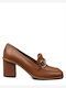 Leder Pumps Tabac Braun