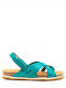 Women's Flat Sandals in Turquoise Color