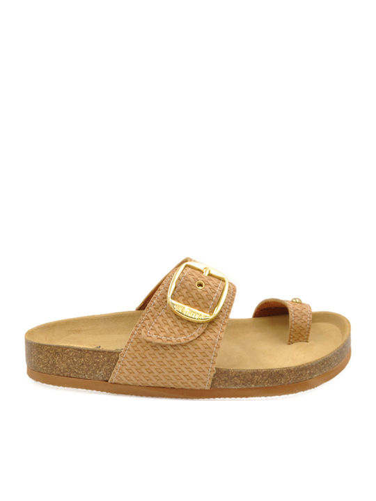Walk Me Leather Anatomic Green Women's Flat Sandals