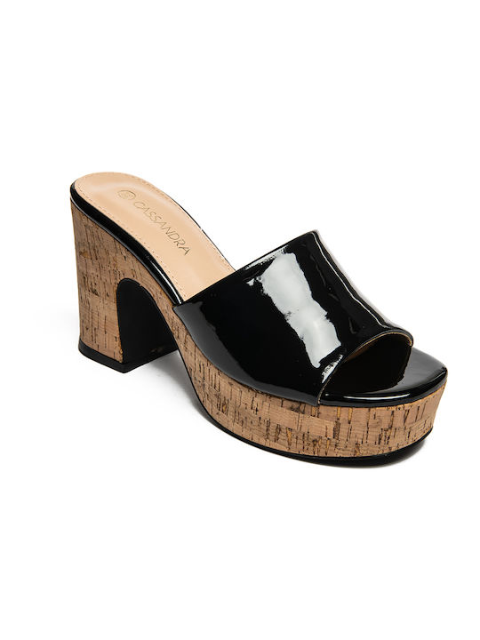 Cassandra Mules mit Chunky Hoch Absatz in Schwarz Farbe