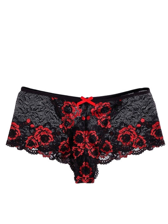Damen Slip mit Spitze Schwarz