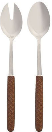 Plastic Serving Utensil Set Brown 2pcs