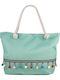 Fabric Turquoise Beach Bag