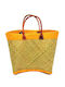 Ψάθινη Τσάντα Θαλάσσης Κίτρινη