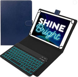 Ipad Flip Cover Piele artificială cu Tastatură Engleză SUA Albastru (Universal 10.9" - Universal 10.9") 43707