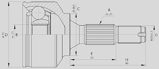 Open Parts Joint Kit for Peugeot 206