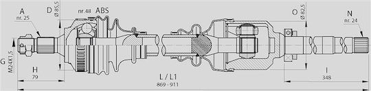 Open Parts Половин ос за Citroen Berlingo