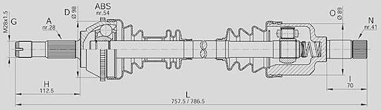 Open Parts Half Axle for Citroen Jumper Mercedes-Benz 230