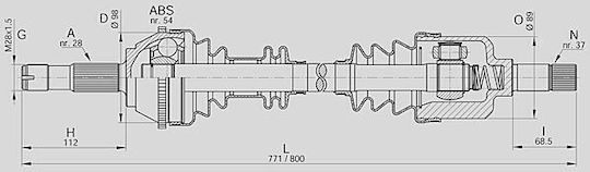 Open Parts Ημιαξόνιο για Citroen Jumper Mercedes-Benz 230