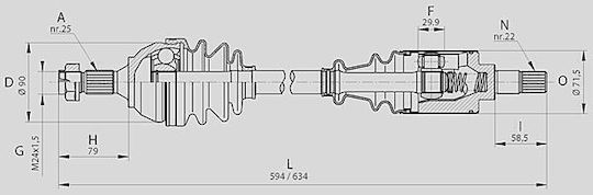 Open Parts Половин ос за Citroen Berlingo