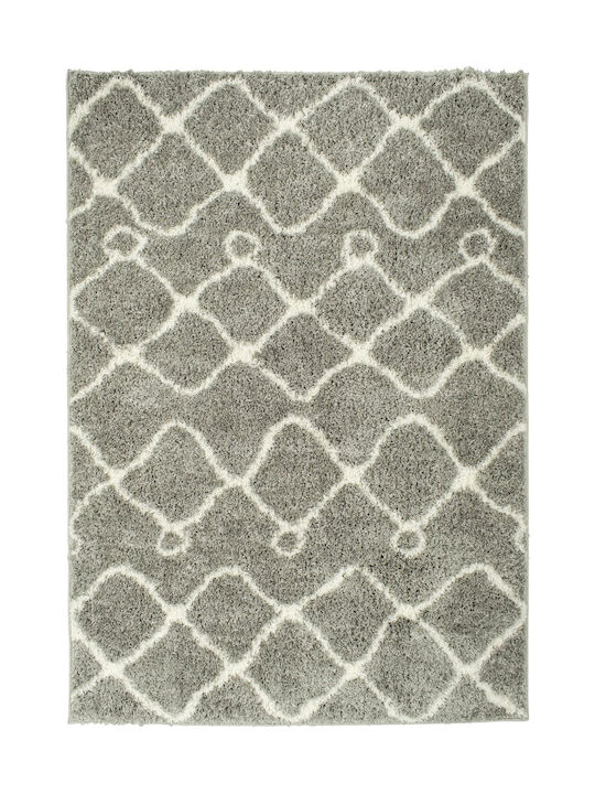 Rug Rectangular Shaggy Gray