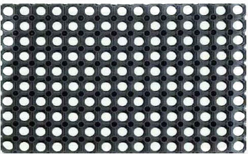 Fußmatte Rutschfest aus Gummi O-ring Schwarz 75x100cm Dicke 22mm