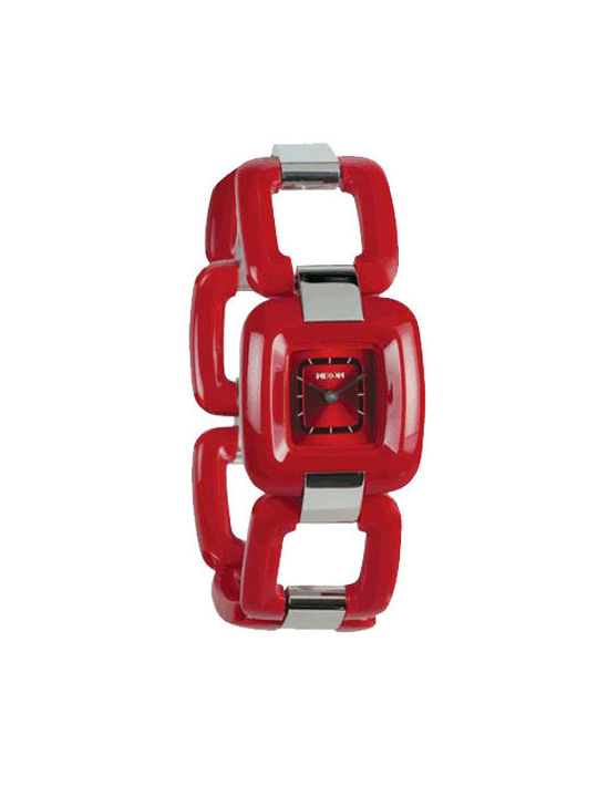 Nixon Watch with Red Metal Bracelet