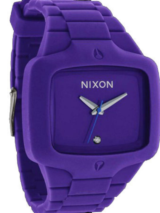 Nixon Γυναικείο Ρολόι 42mm Μπαταρίας με Μωβ Καουτσούκ Λουράκι