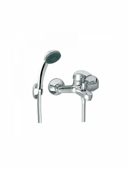 Mixing Bathtub Shower Faucet Complete Set Silver