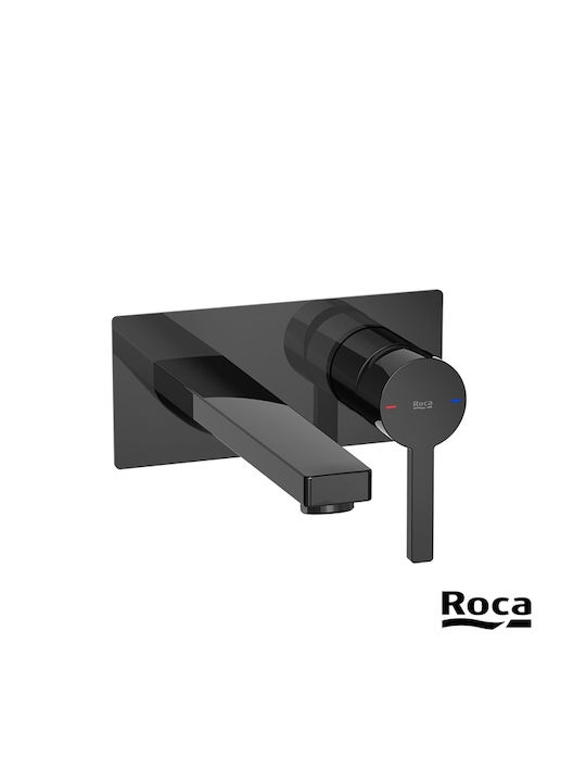 Roca Naia Built-In Mixer & Spout Set for Bathroom Sink with 1 Exit Black