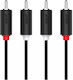 KAL Electronics Кабел 2x RCA мъжки - 2x RCA женски 1.5м PB101-0150