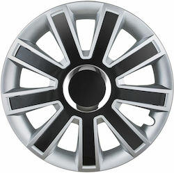Leoplast Flash Car Hubcaps 14 Inches Black 4 Pieces