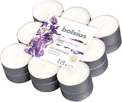 Bolsius Lumânări mici True cu Aromă de Lavanda în Culoare Alb (până la 4 Ore de Ardere ) 18buc