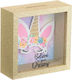 Copil Cutiuta de bani Lemn Auriu 16x6x16cm