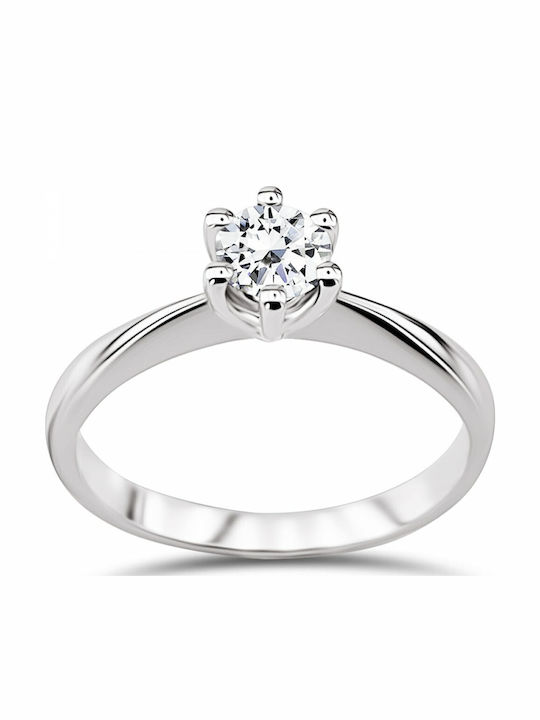 Chrilia Единичен камък от Бяло злато 18K с Диамант