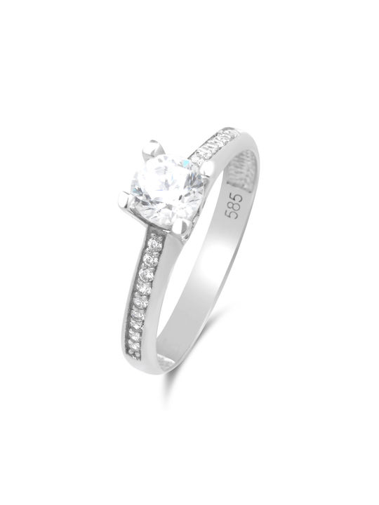 Single Stone from White Gold 14K