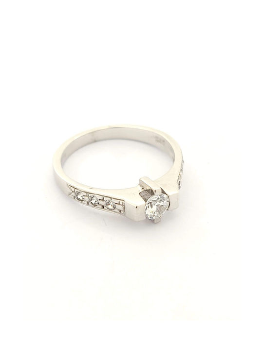 Kirkikosmima Single Stone from White Gold 14K