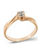 FenixJewelry Single Stone Ring in Rose Gold 14K with Diamond and Zircon