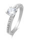 Goldjewels Μονόπετρο από Λευκόχρυσο 14K με Ζιργκόν