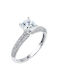 Single Stone from White Gold 14K