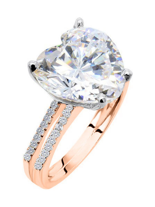 Single Stone Ring of Pink Gold 14K