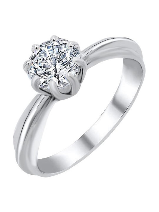 Single Stone from White Gold 14K