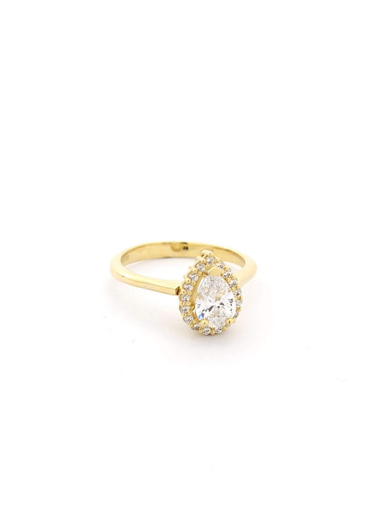 Kirkikosmima Single Stone from Gold 14K