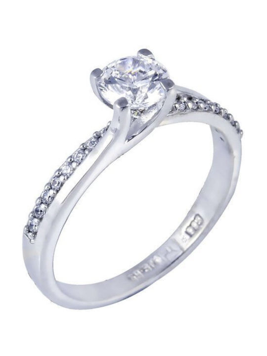 Savvidis Single Stone from White Gold 14K