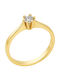 FenixJewelry Μονόπετρο από Χρυσό 14K με Διαμάντι & Ζιργκόν