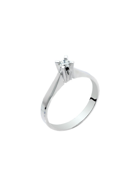 Single Stone from White Gold 18K with Diamond