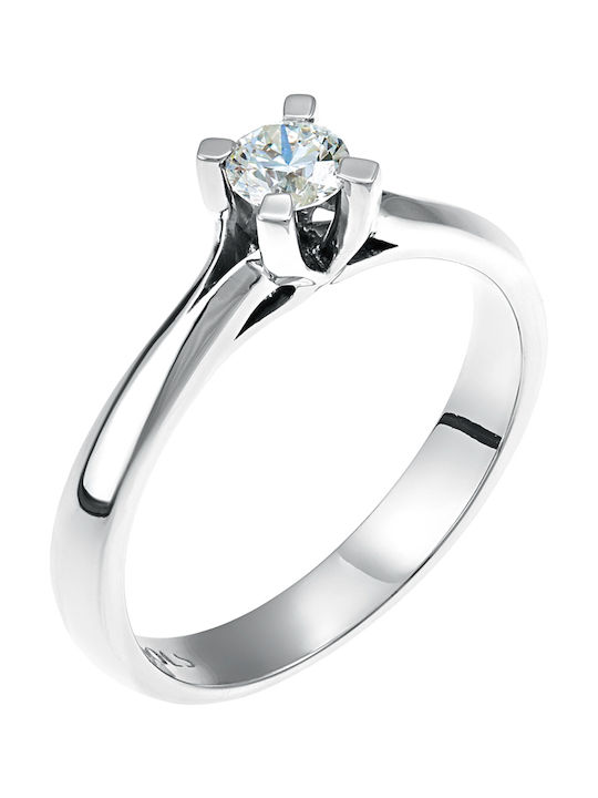 Single Stone from White Gold 18K with Diamond