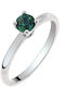Single Stone Ring in White Gold 18K with Sapphire